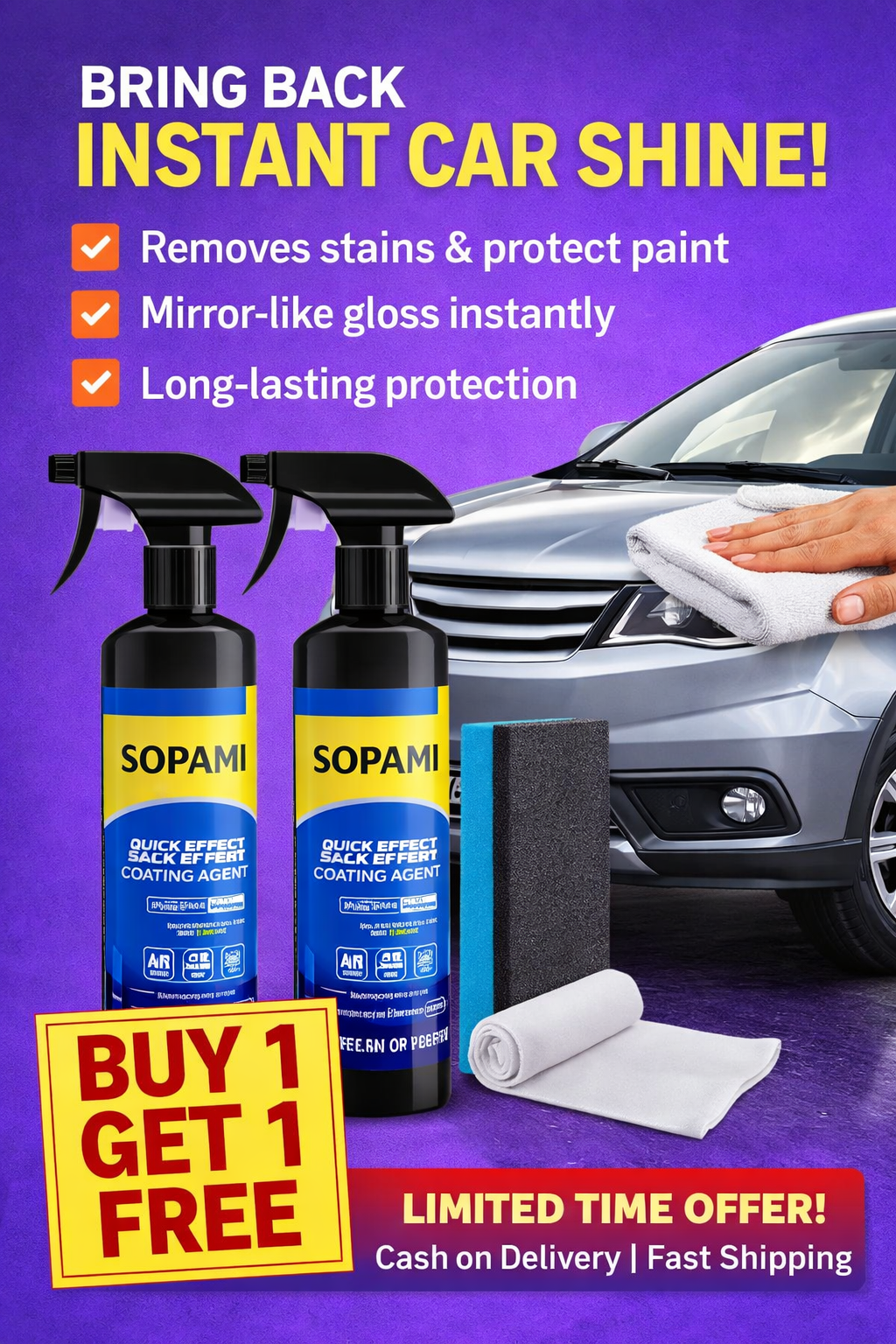 Sopami Car Coating Spray 50ml ×2 | Buy 1 Get 1 Free